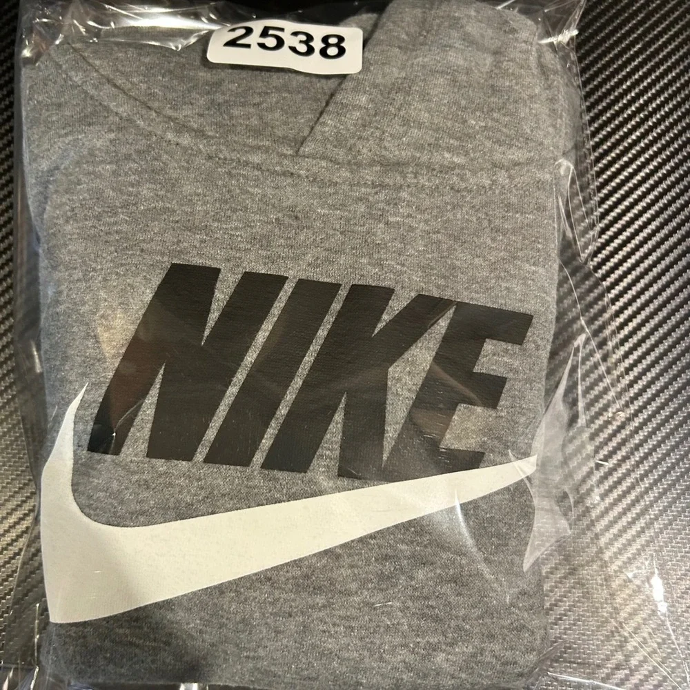 Nike Hoodie Kids‎ Size 6 Charcoal Grey Logo Pullover Fleece Sweatshirt